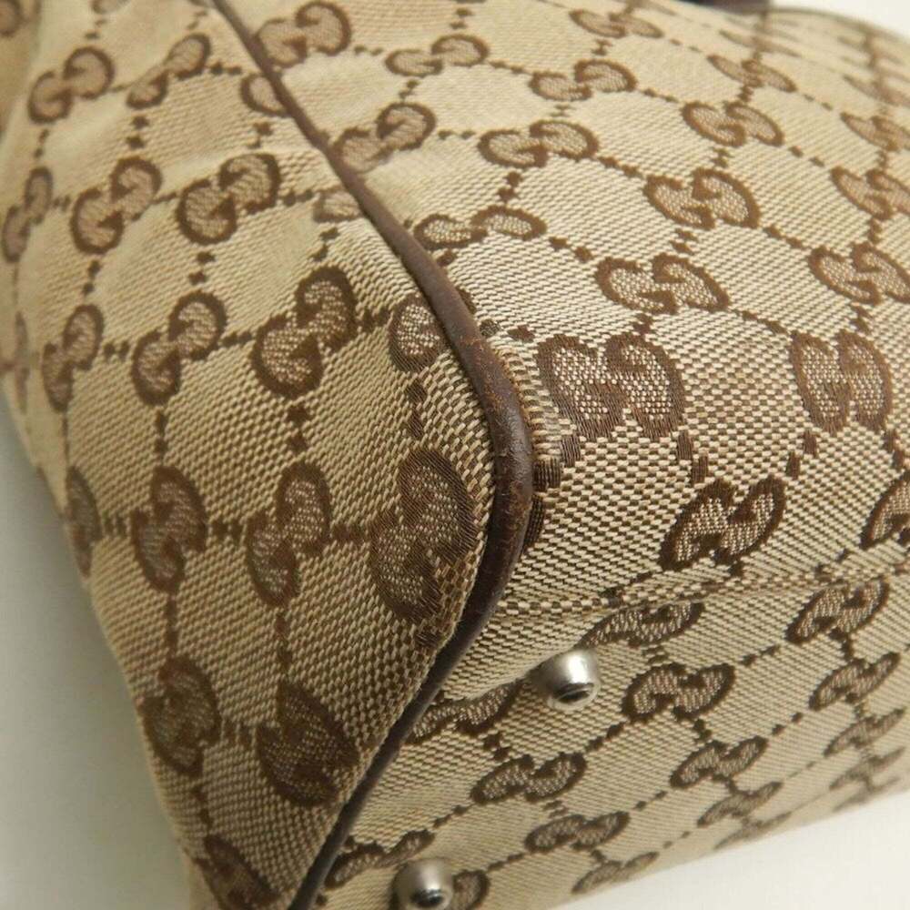 GUCCI Sherry Line 105810 Handbag GG Canvas x Leather Beige Women's 253780 - Picture 15 of 16